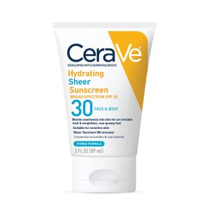 Hydrating Sheer Sunscreen Broad Spectrum SPF 30 for Face & Body
